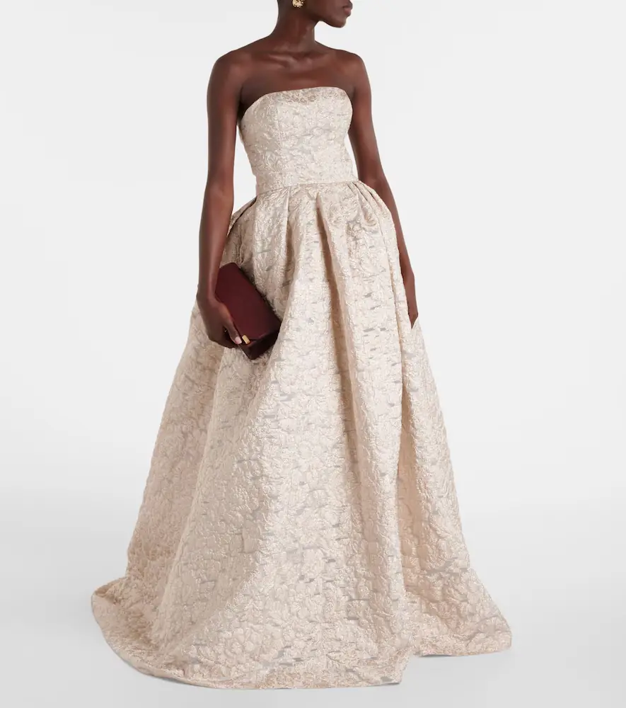 Carolina Herrera Strapless fil coupé gown | Thumbnail 6 Carolina Herrera Strapless fil coupé gown | Thumbnail 6