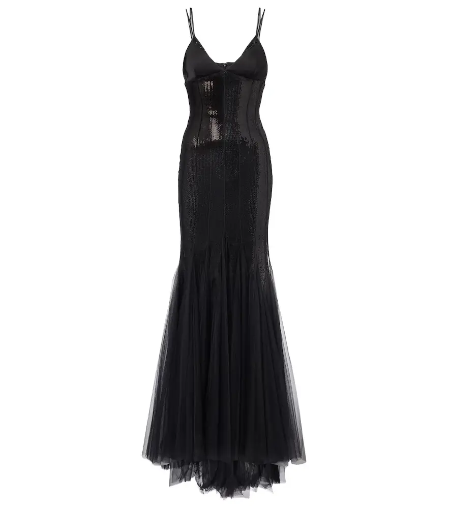 David Koma Sequined tulle and satin gown | Image 1 David Koma Sequined tulle and satin gown | Image 1