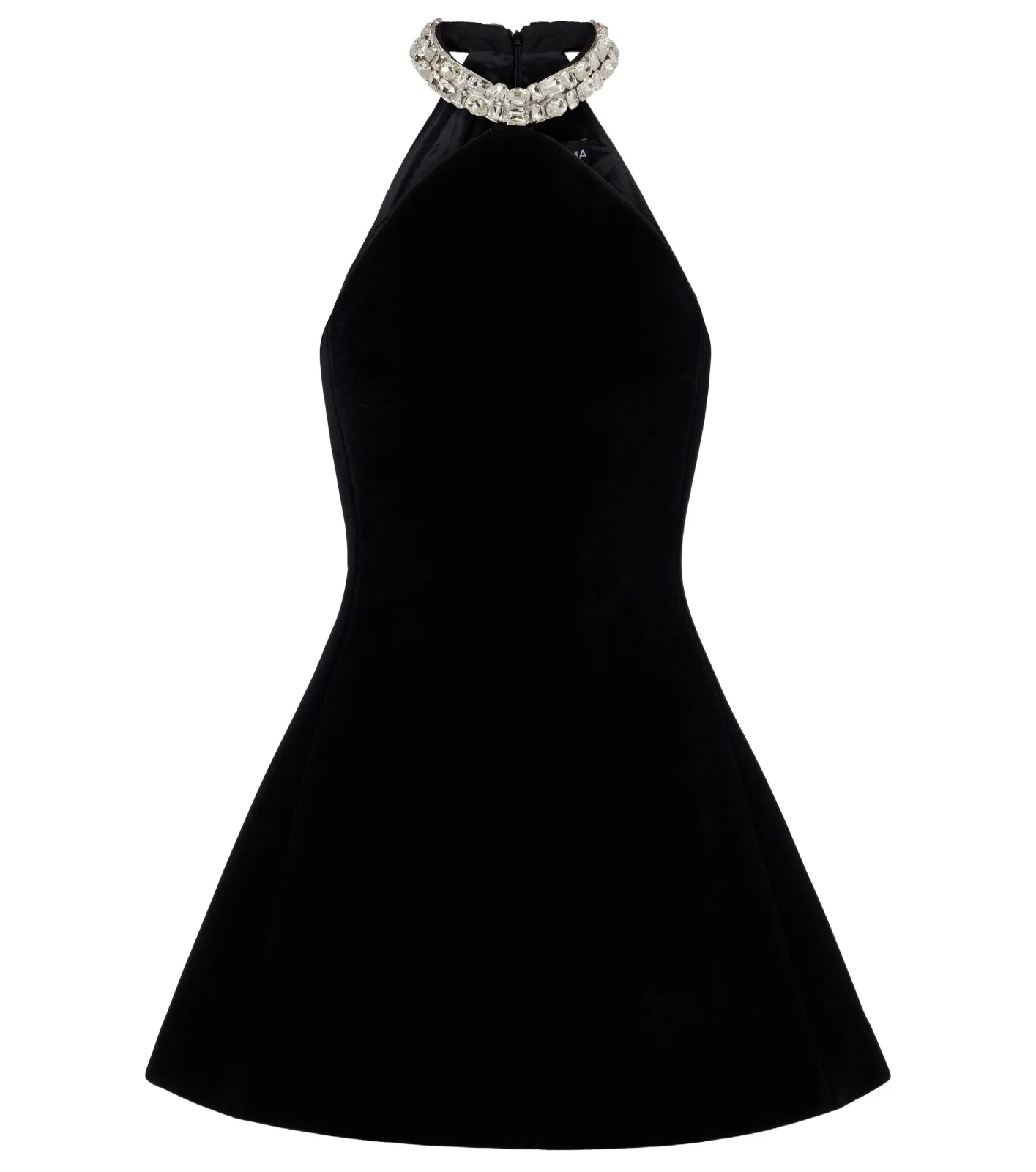 Crystal-embellished halterneck minidress