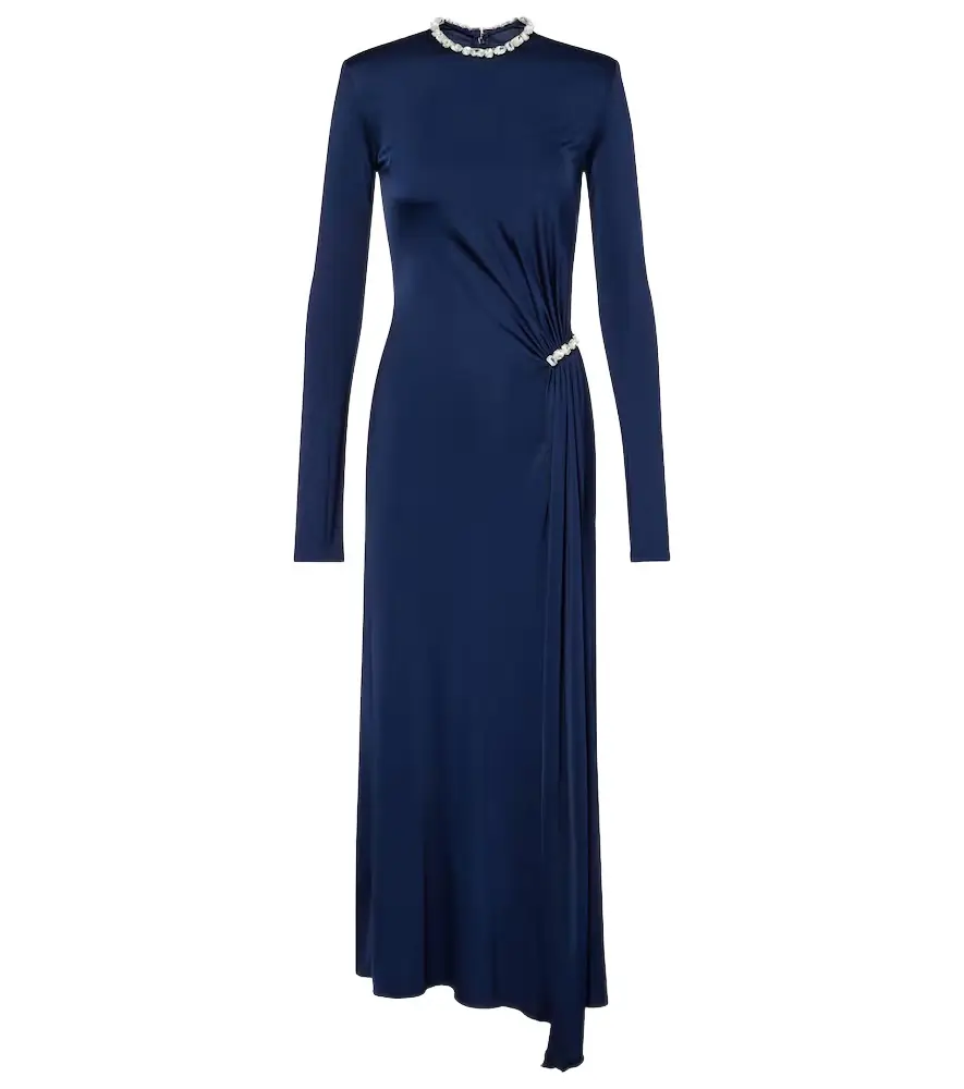 David Koma Crystal-embellished gathered midi dress | Image 1 David Koma Crystal-embellished gathered midi dress | Image 1