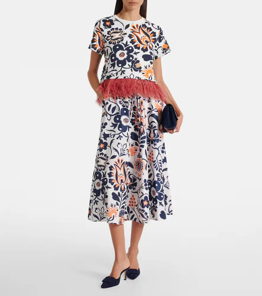 La DoubleJ Printed satin midi skirt | Thumbnail 4