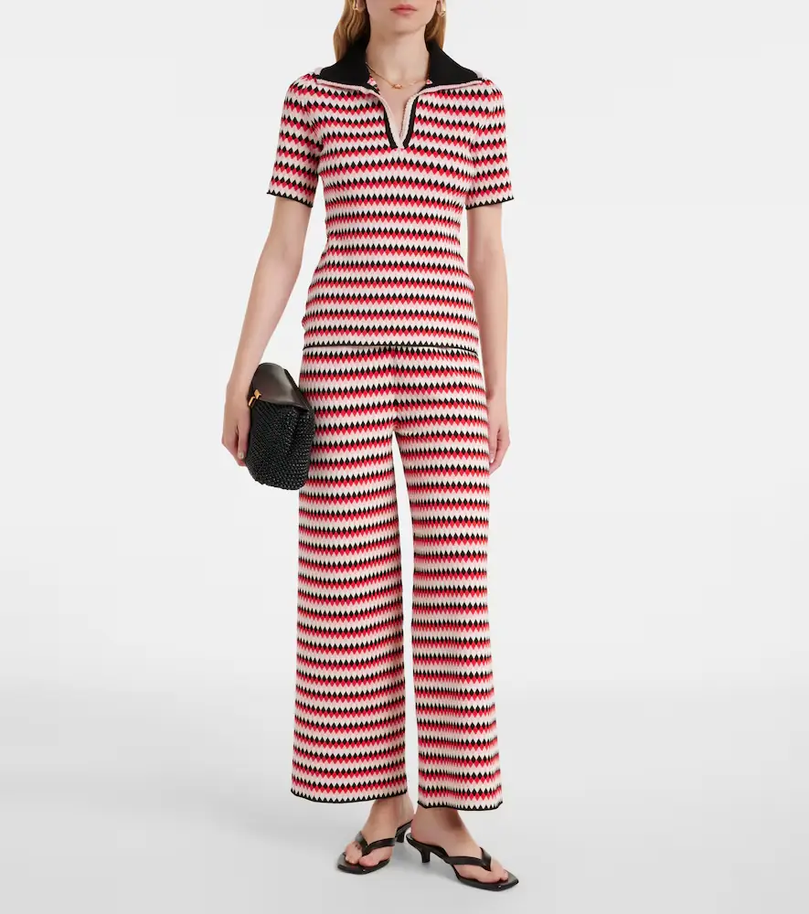 La DoubleJ Checkers knitted wide-leg pants | Thumbnail 4