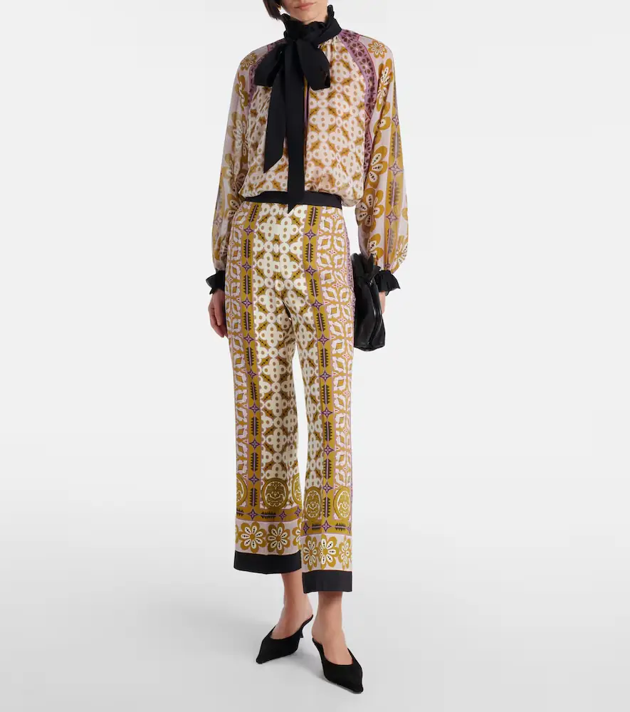 La DoubleJ Cerere printed tie-neck silk blouse | Thumbnail 2