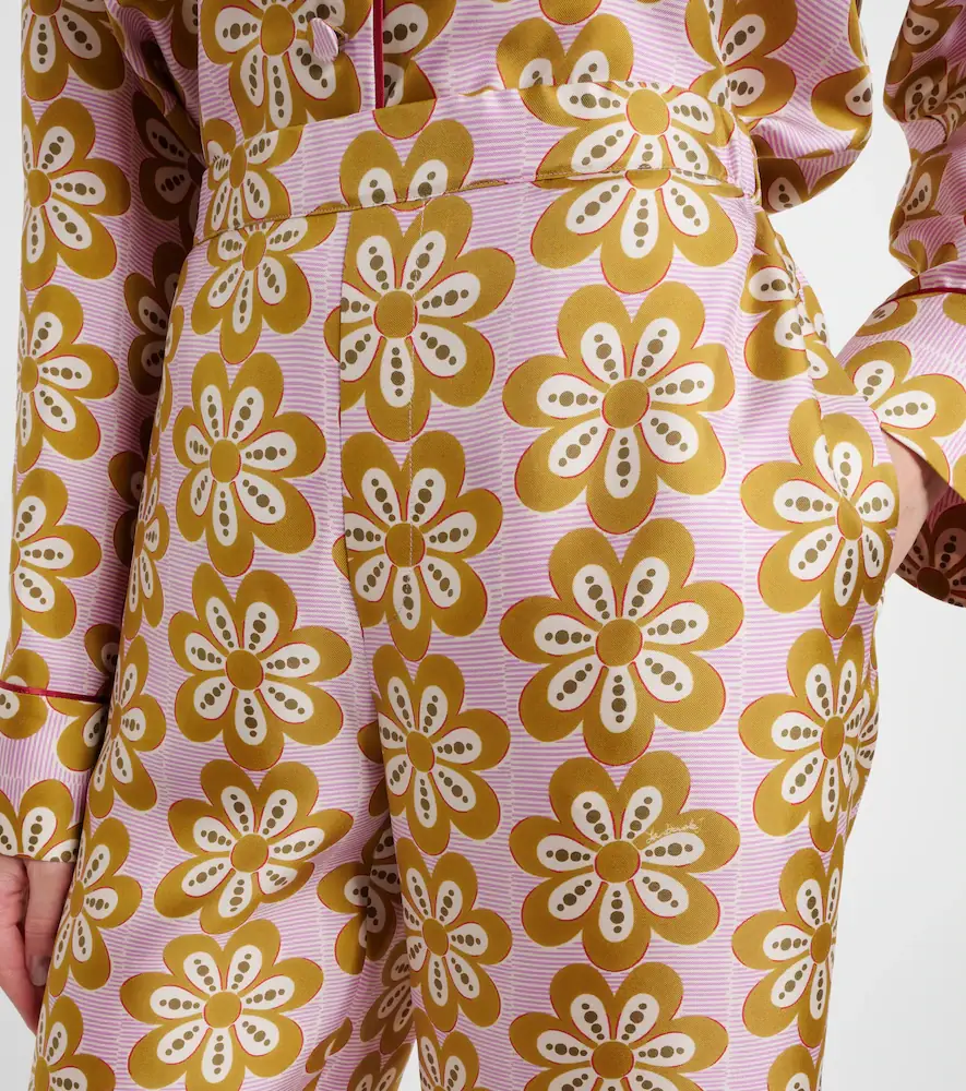 La DoubleJ Floral silk twill pajama pants | Thumbnail 4