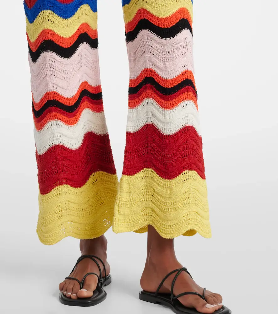 La DoubleJ Chevron crochet cotton wide-leg pants | Thumbnail 3