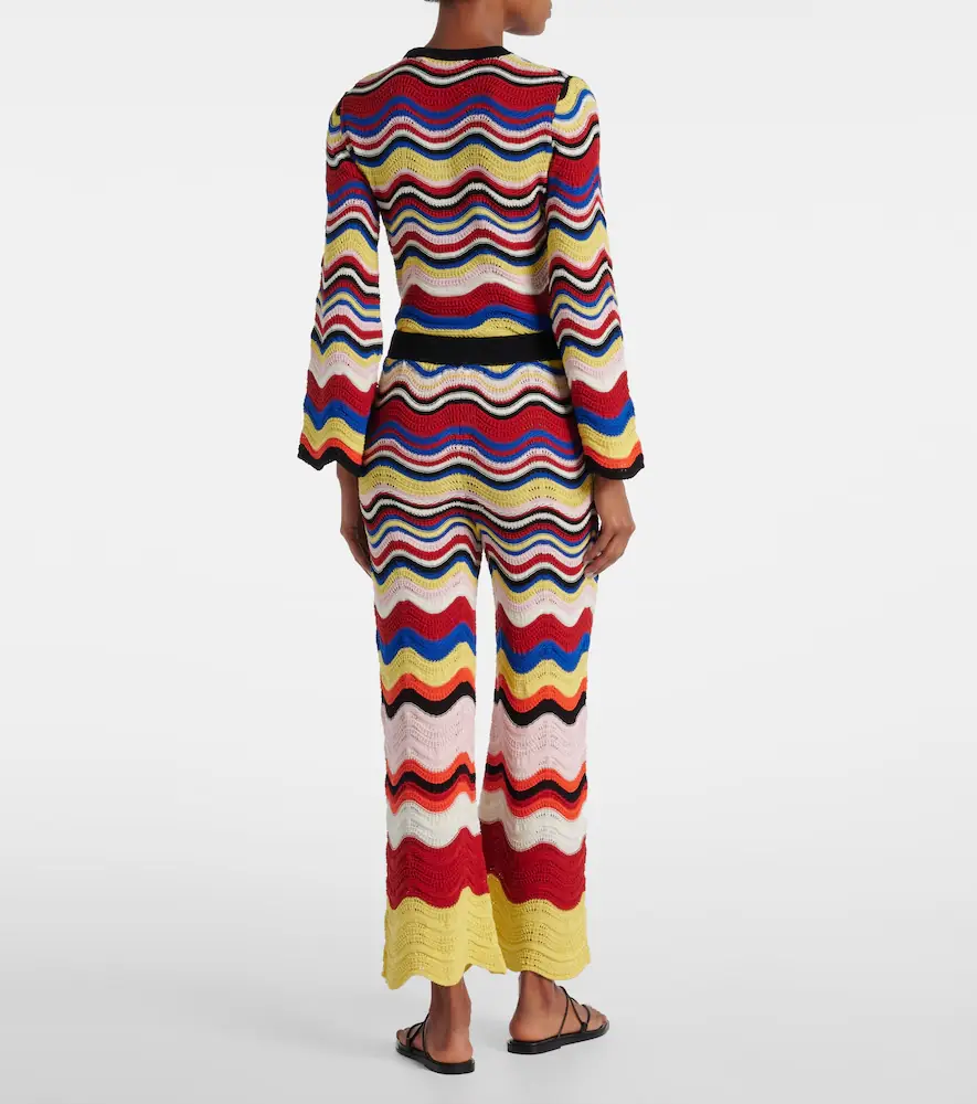La DoubleJ Chevron crochet cotton wide-leg pants | Thumbnail 5