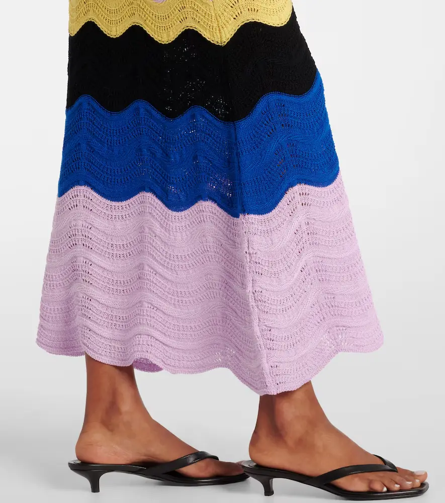 La DoubleJ Chevron crochet cotton maxi dress | Thumbnail 2