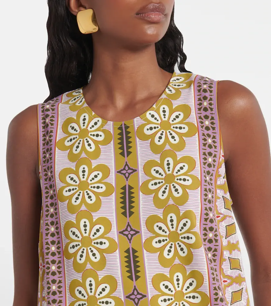 La DoubleJ Stretch Tunic printed satin minidress | Thumbnail 4