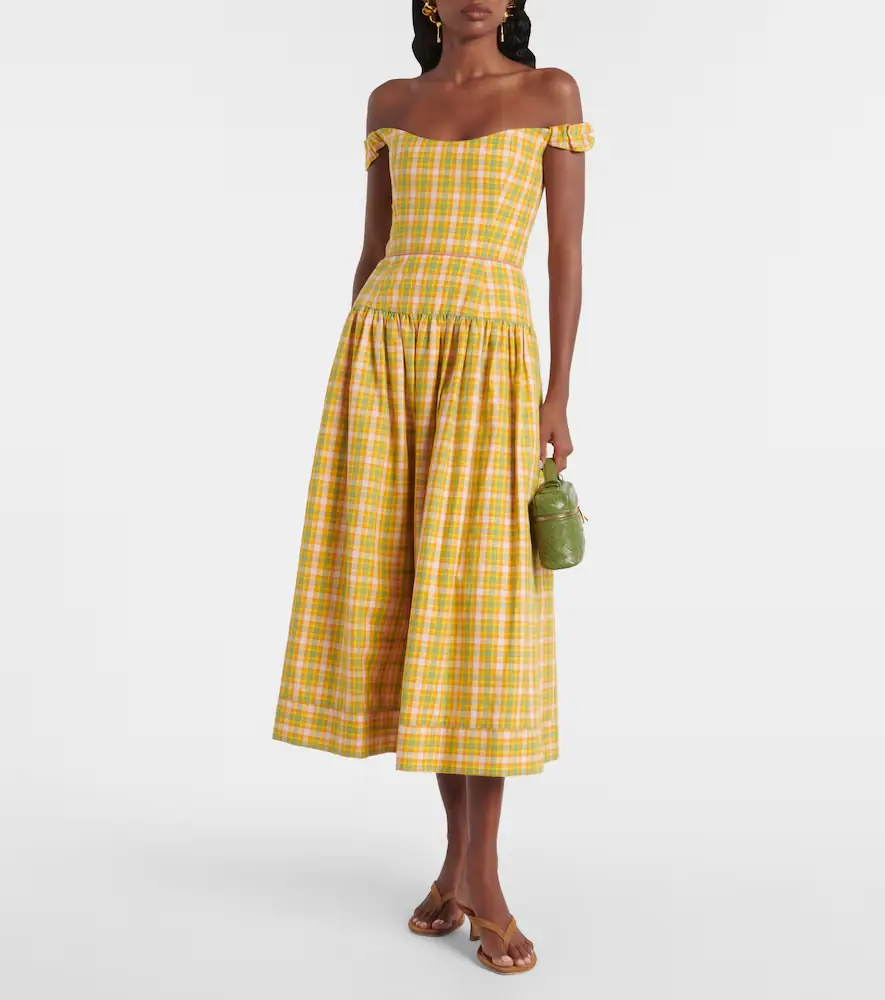 Markarian Giorgia checked cotton midi dress | Thumbnail 3 Markarian Giorgia checked cotton midi dress | Thumbnail 3