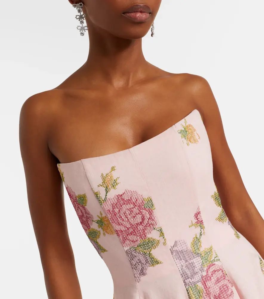 Markarian Floral linen corset dress | Thumbnail 2