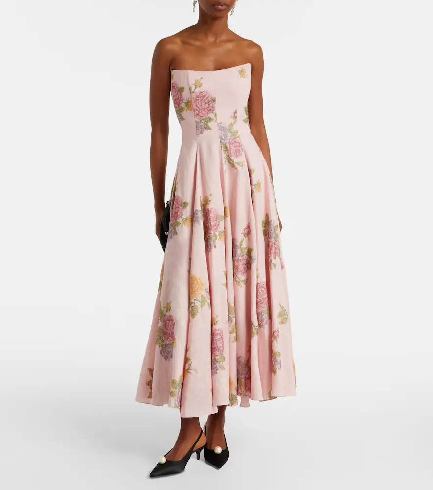 Markarian Floral linen corset dress | Thumbnail 3