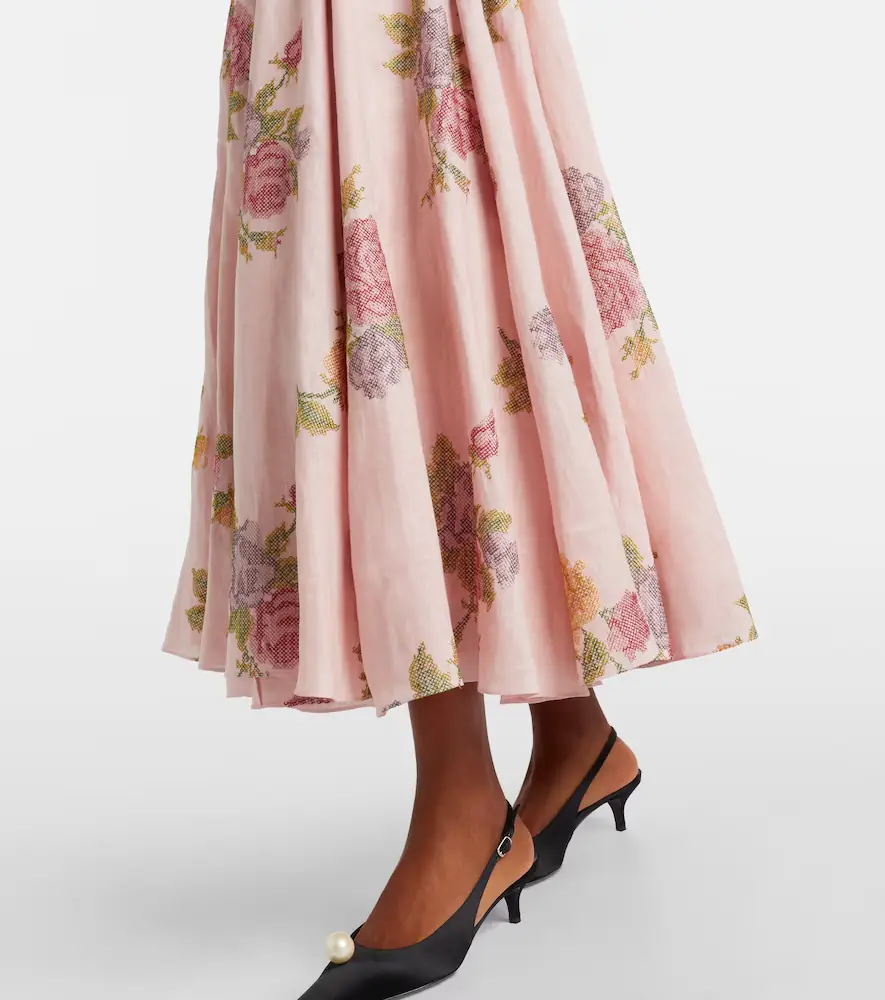 Markarian Floral linen corset dress | Thumbnail 4