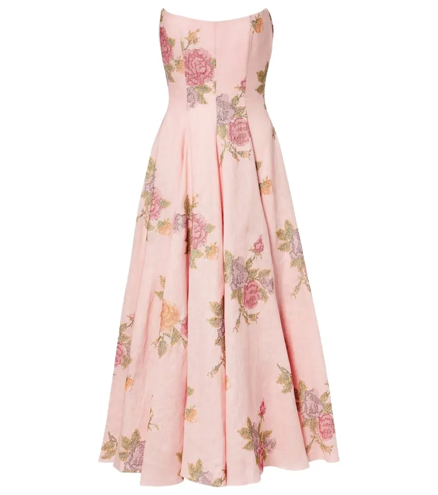 Markarian Floral linen corset dress | Image 1 Markarian Floral linen corset dress | Image 1