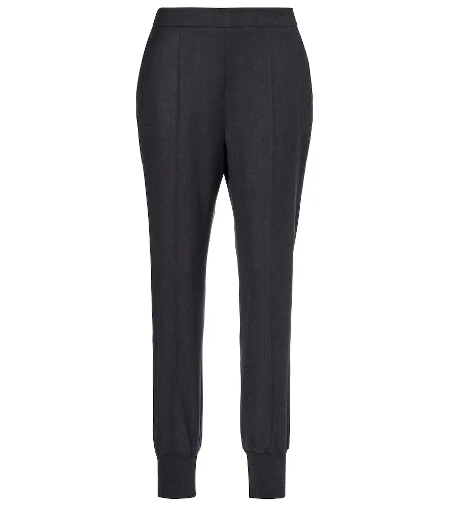 Stella McCartney Mid-rise wool tapered sweatpants | Image 1 Stella McCartney Mid-rise wool tapered sweatpants | Image 1