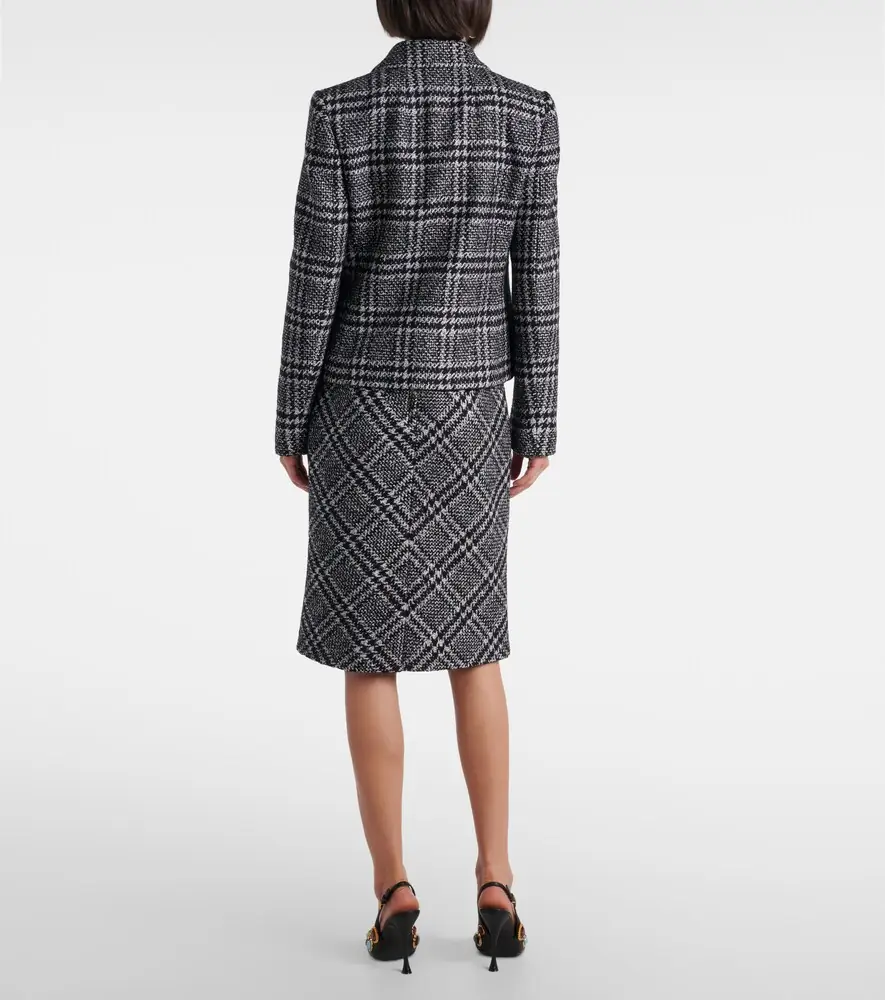 Dolce & Gabbana Checked wool, silk, and llama-blend jacket | Thumbnail 3 Dolce & Gabbana Checked wool, silk, and llama-blend jacket | Thumbnail 3
