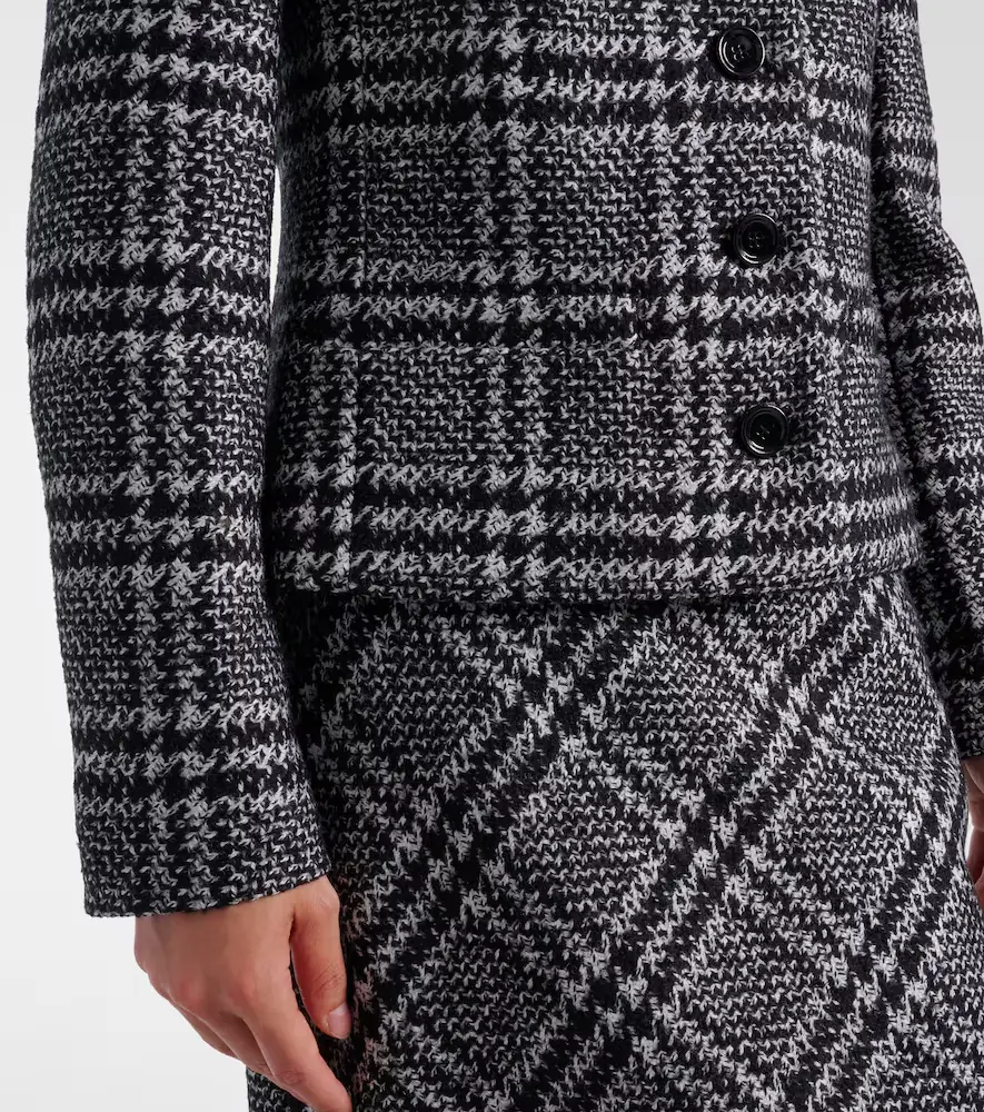 Dolce & Gabbana Checked wool, silk, and llama-blend jacket | Thumbnail 4 Dolce & Gabbana Checked wool, silk, and llama-blend jacket | Thumbnail 4