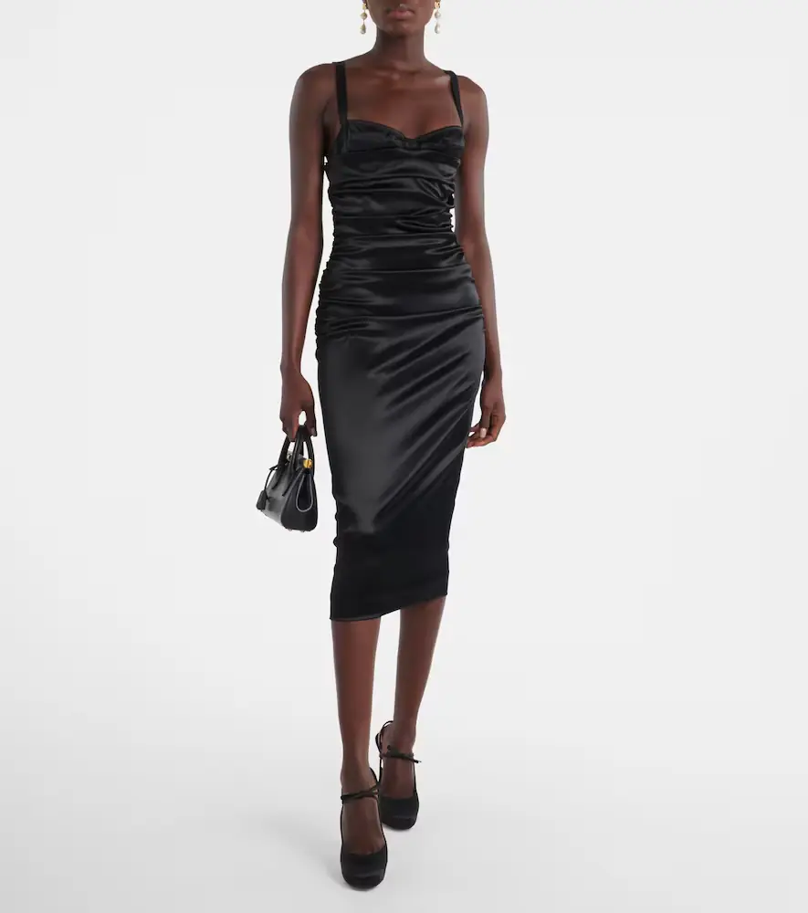 Dolce & Gabbana Ruched satin bustier dress | Thumbnail 2