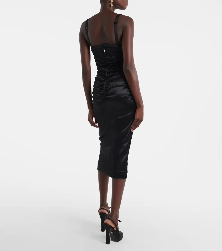 Dolce & Gabbana Ruched satin bustier dress | Thumbnail 4