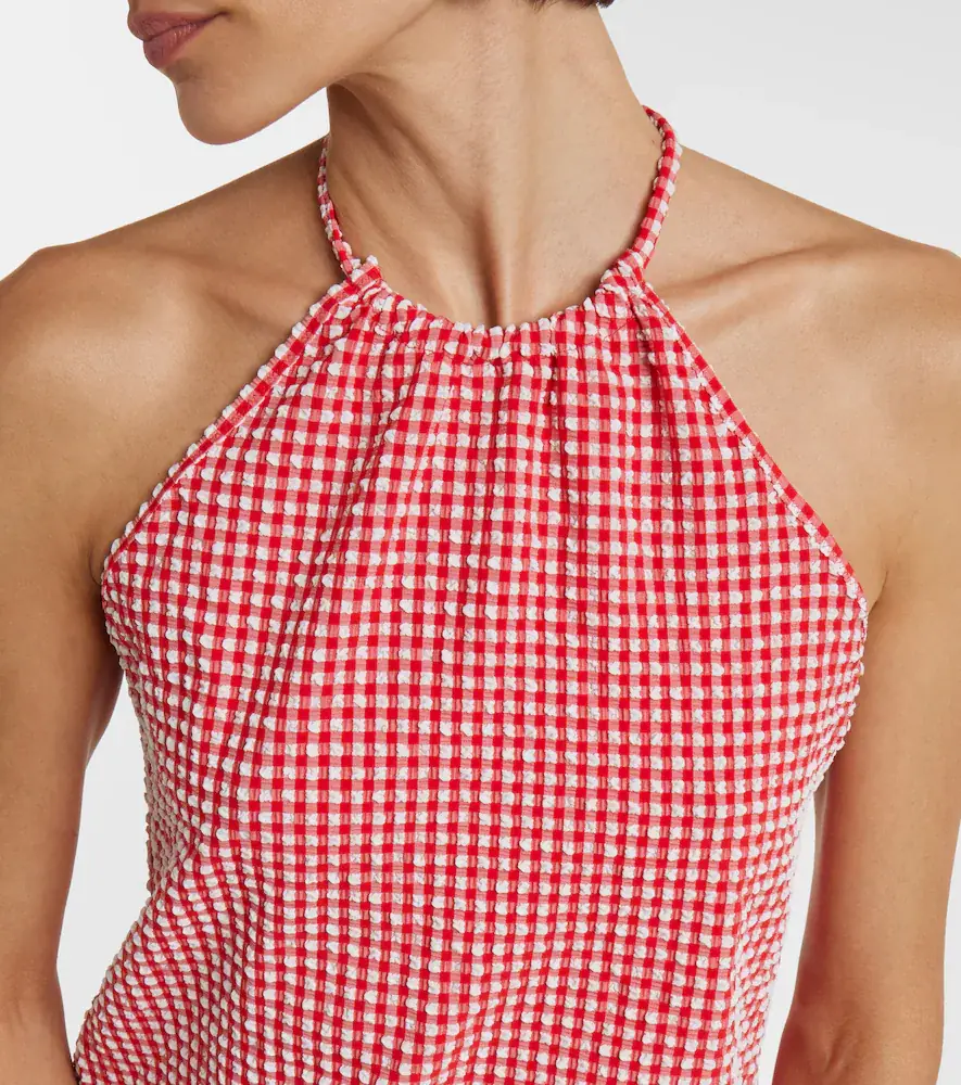 Hunza G Gingham seersucker halterneck minidress | Thumbnail 6