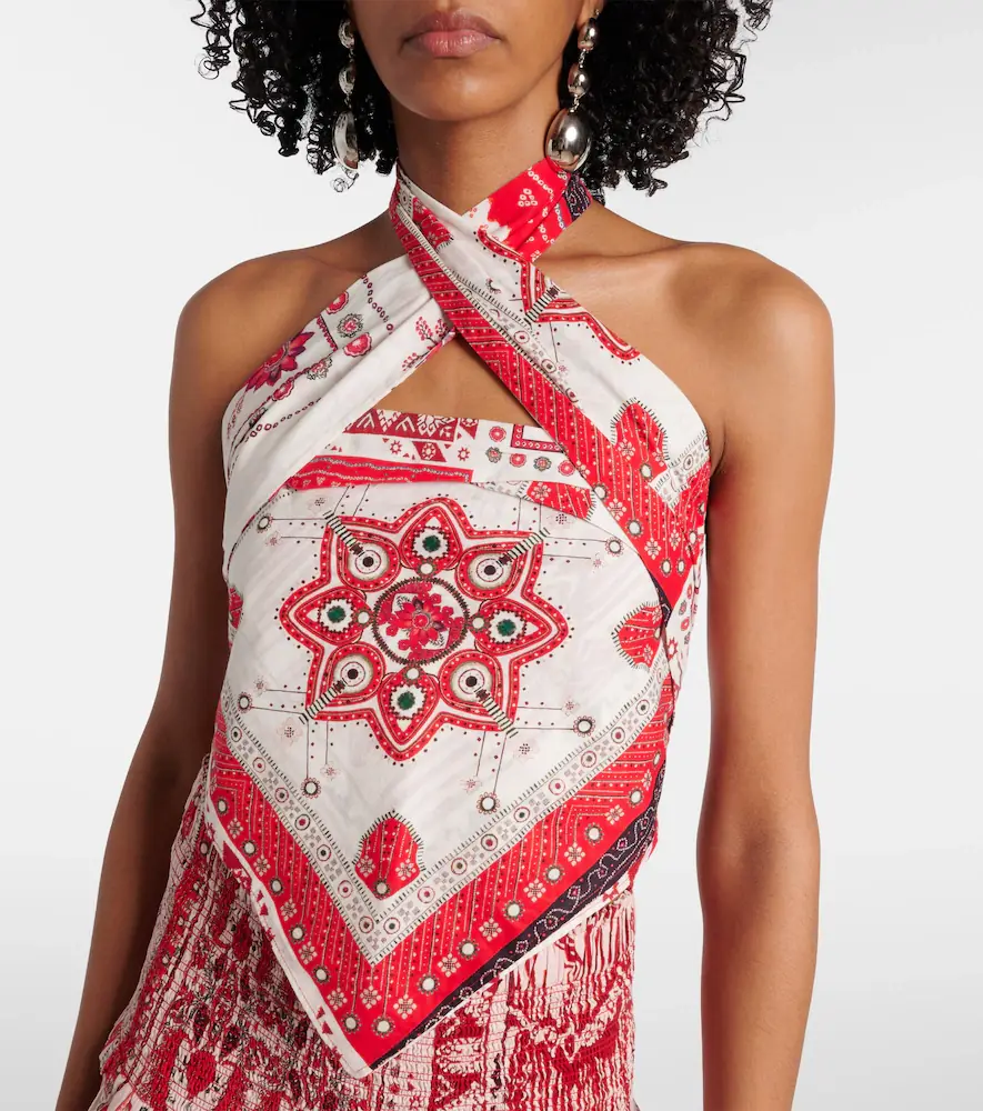 Marant Étoile Feyza halterneck printed cotton top | Thumbnail 2