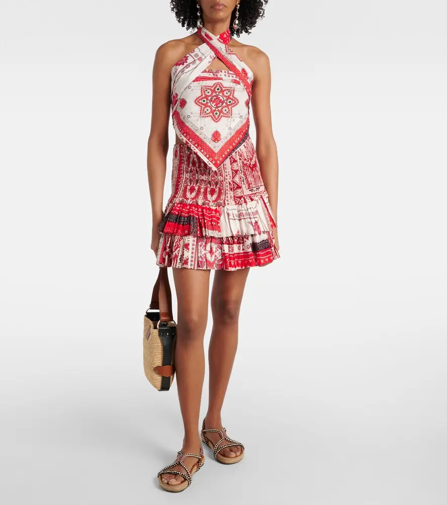 Marant Étoile Feyza halterneck printed cotton top | Thumbnail 4