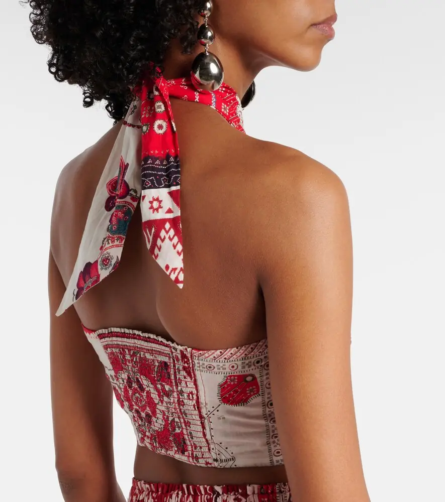 Marant Étoile Feyza halterneck printed cotton top | Thumbnail 5