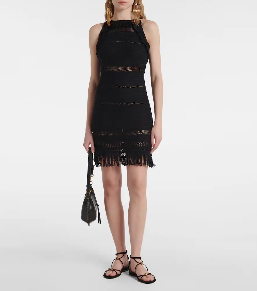 Marant Étoile Araliage macramé cotton minidress | Thumbnail 5