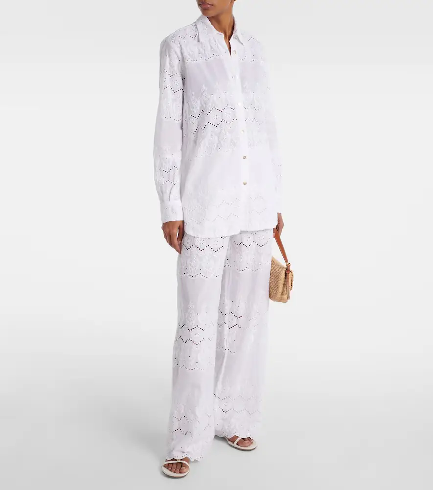 Melissa Odabash Immy broderie anglaise cotton wide-leg pants | Thumbnail 2 Melissa Odabash Immy broderie anglaise cotton wide-leg pants | Thumbnail 2