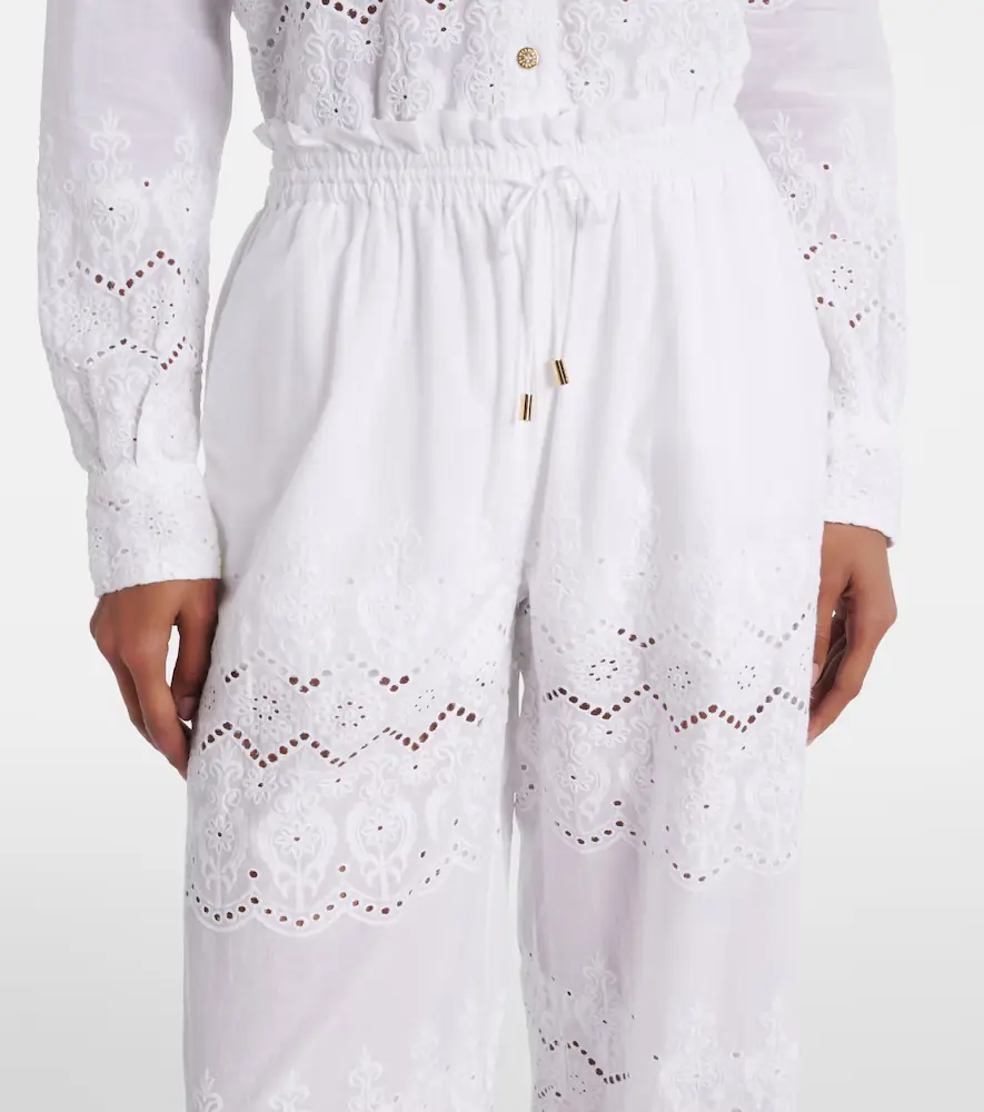 Melissa Odabash Immy broderie anglaise cotton wide-leg pants | Thumbnail 3 Melissa Odabash Immy broderie anglaise cotton wide-leg pants | Thumbnail 3