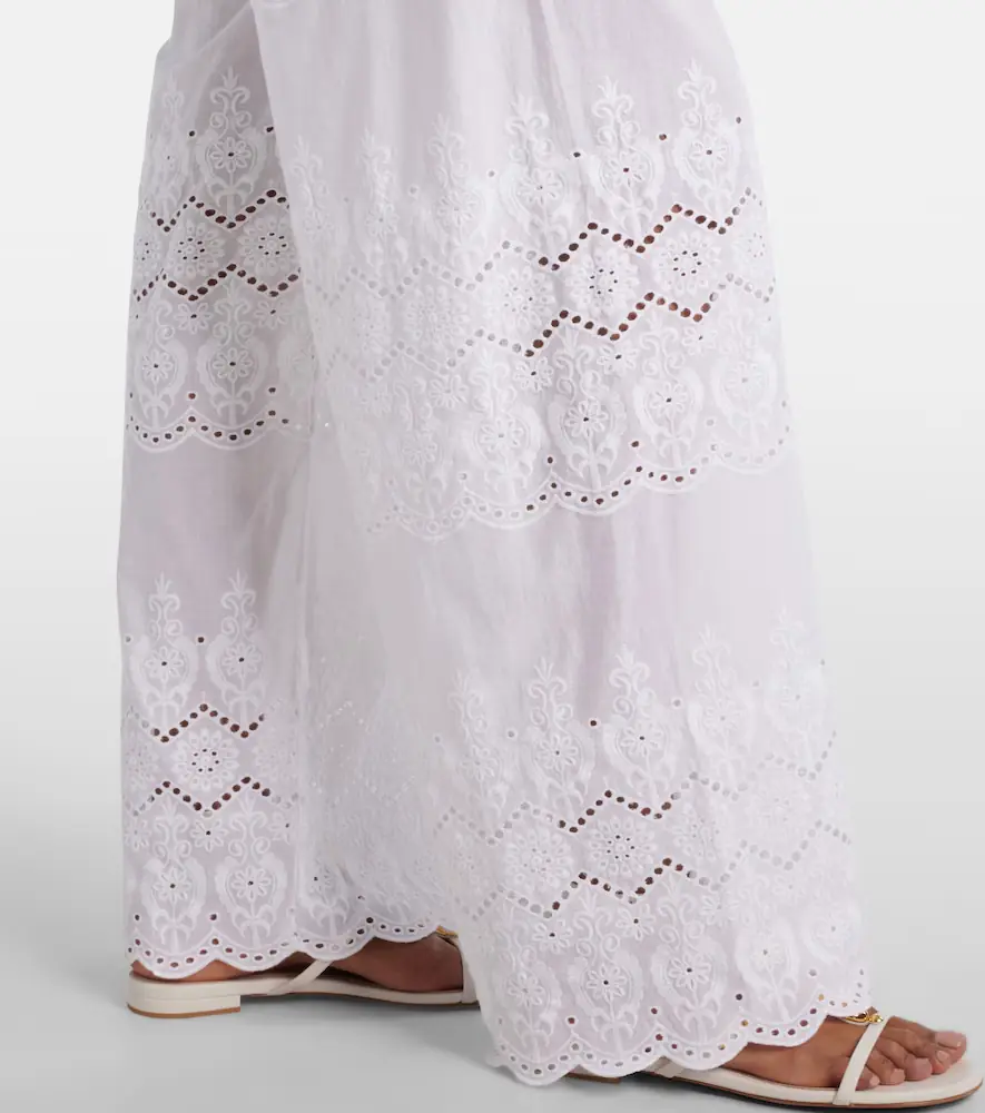 Melissa Odabash Immy broderie anglaise cotton wide-leg pants | Thumbnail 4 Melissa Odabash Immy broderie anglaise cotton wide-leg pants | Thumbnail 4