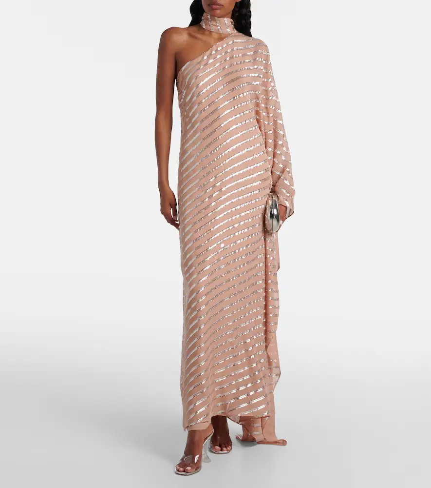 Taller Marmo Petra one-shoulder fil coupé maxi dress | Thumbnail 2 Taller Marmo Petra one-shoulder fil coupé maxi dress | Thumbnail 2