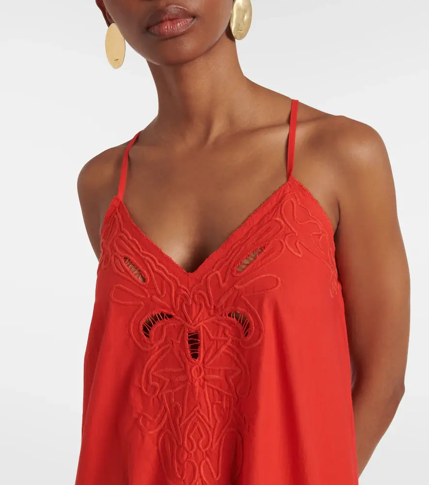 JULIET DUNN Embroidered cotton poplin midi dress | Thumbnail 2