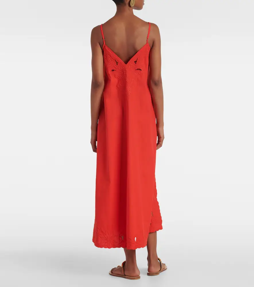 JULIET DUNN Embroidered cotton poplin midi dress | Thumbnail 3