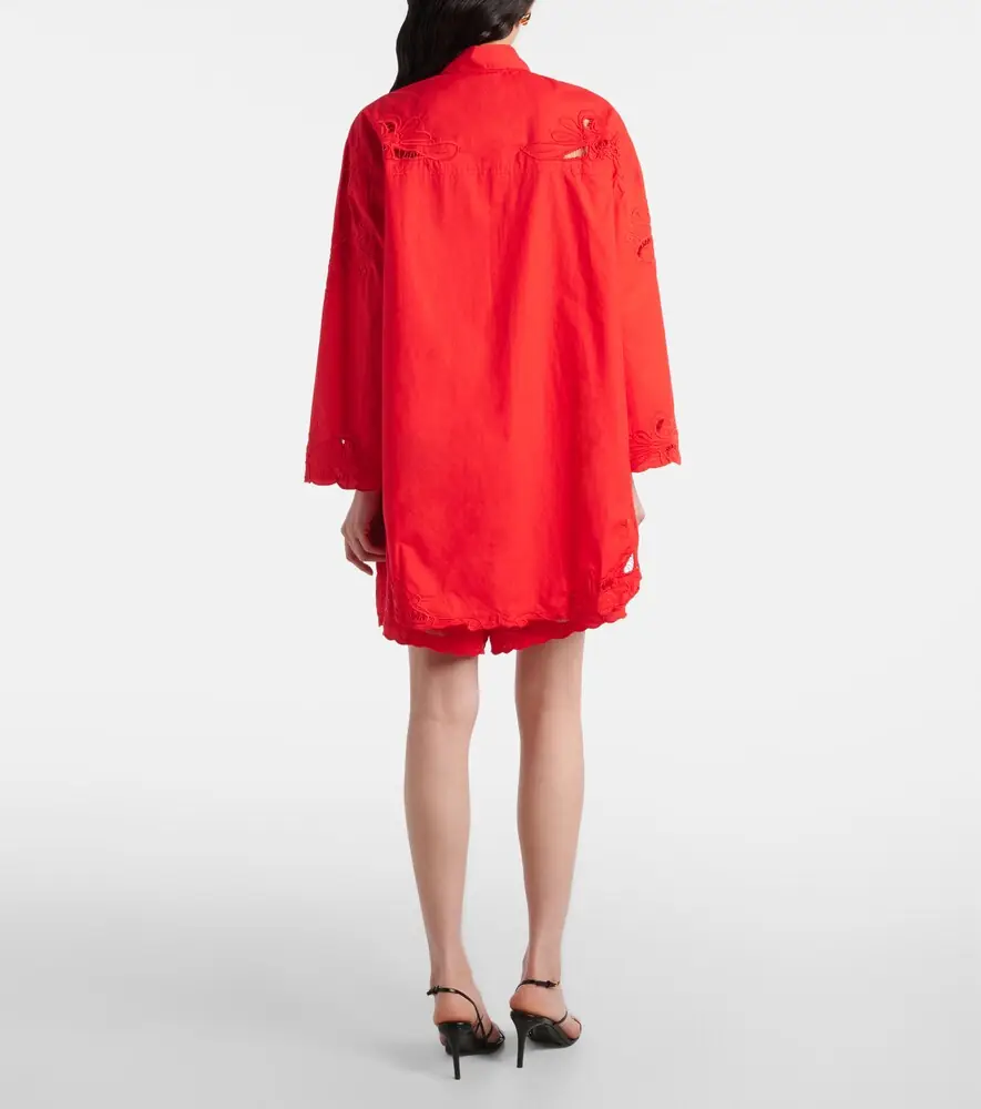 JULIET DUNN Broderie anglaise cotton poplin shirt | Thumbnail 5