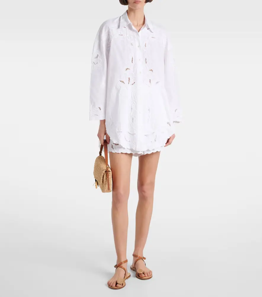 JULIET DUNN Broderie anglaise cotton poplin shirt | Thumbnail 5