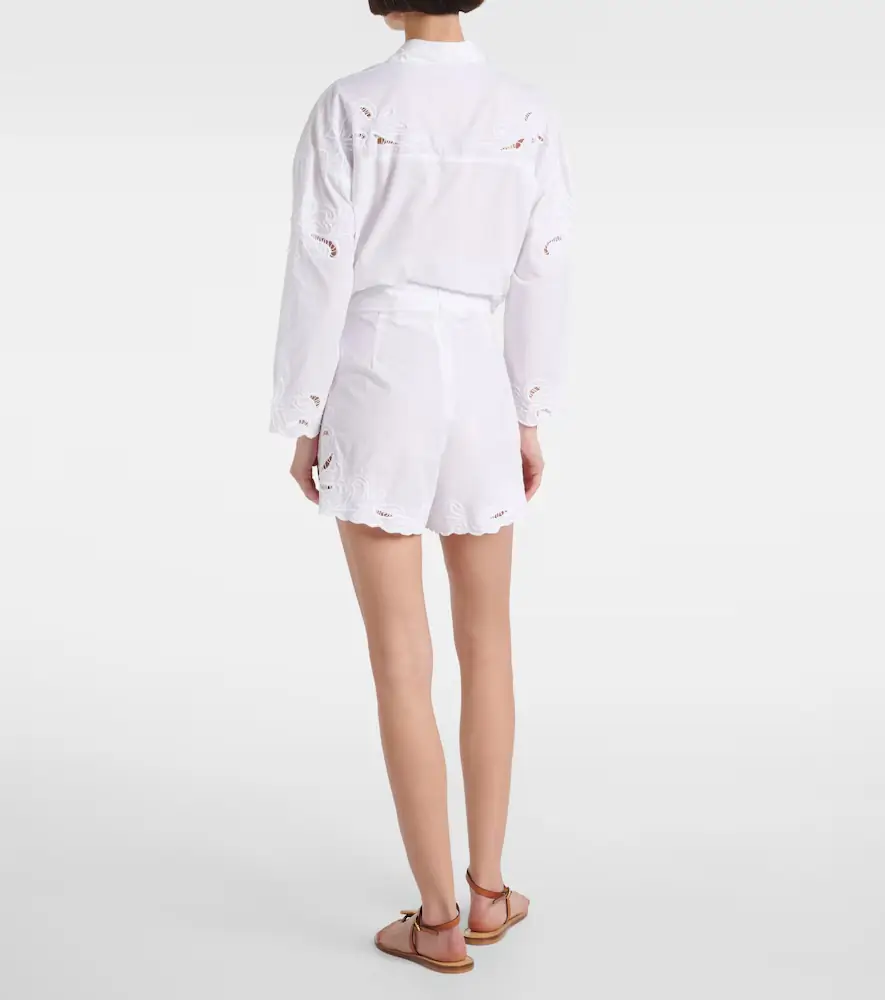 JULIET DUNN Embroidered cotton poplin shorts | Thumbnail 4