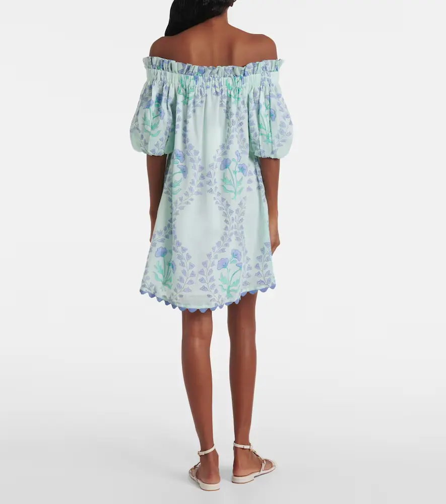 JULIET DUNN Printed off-shoulder cotton minidress | Thumbnail 3