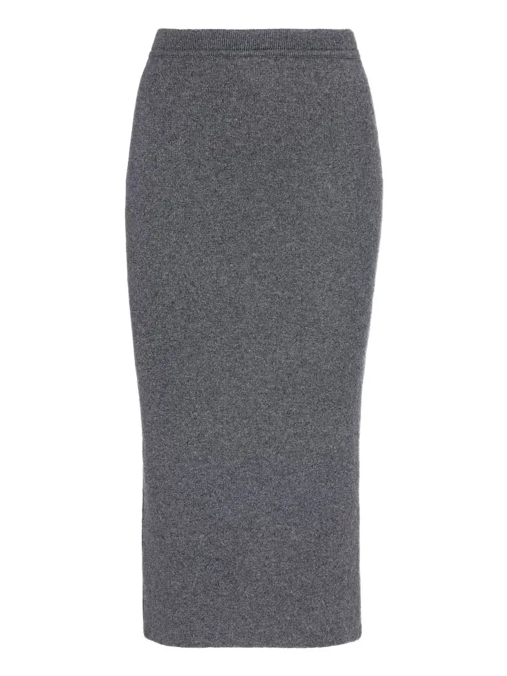 Cashmere and cotton-blend midi skirt Cashmere and cotton-blend midi skirt