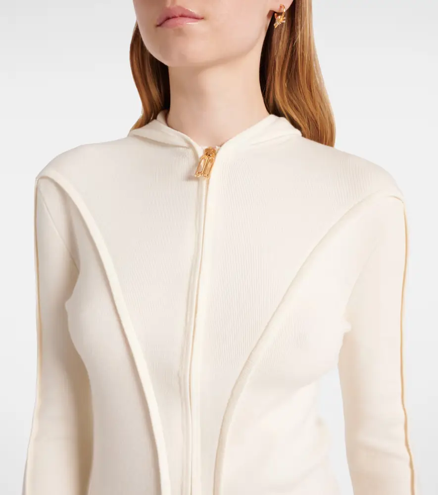 Victoria Beckham Wool-blend jersey zip-up hoodie | Thumbnail 2 Victoria Beckham Wool-blend jersey zip-up hoodie | Thumbnail 2