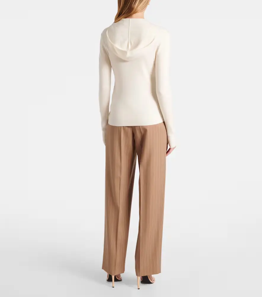 Victoria Beckham Wool-blend jersey zip-up hoodie | Thumbnail 3 Victoria Beckham Wool-blend jersey zip-up hoodie | Thumbnail 3