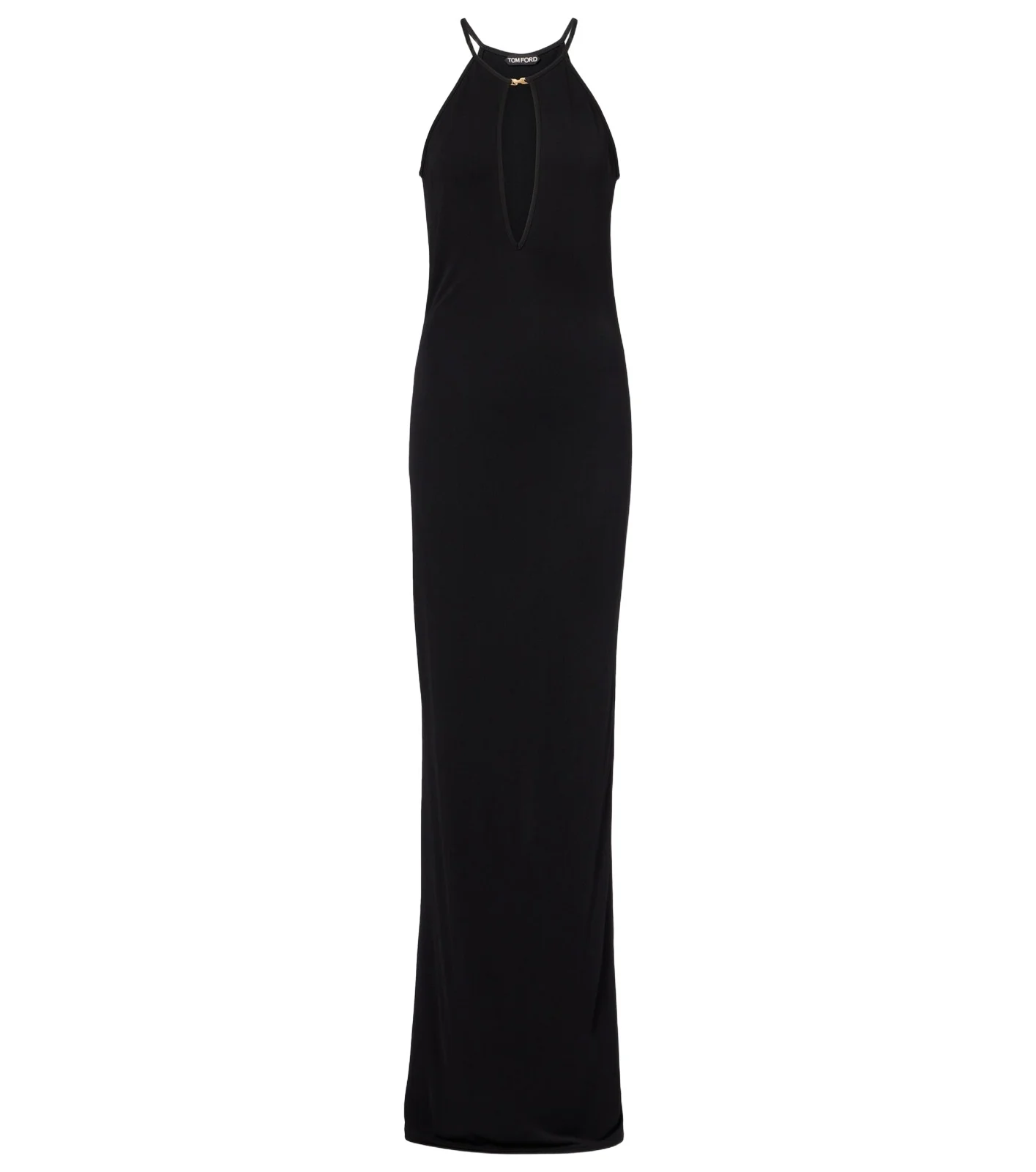 Cutout halterneck crêpe jersey gown Cutout halterneck crêpe jersey gown