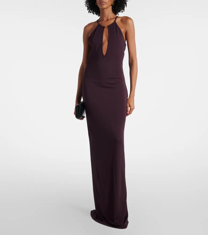 Tom Ford Cutout halterneck crêpe jersey gown | Thumbnail 4