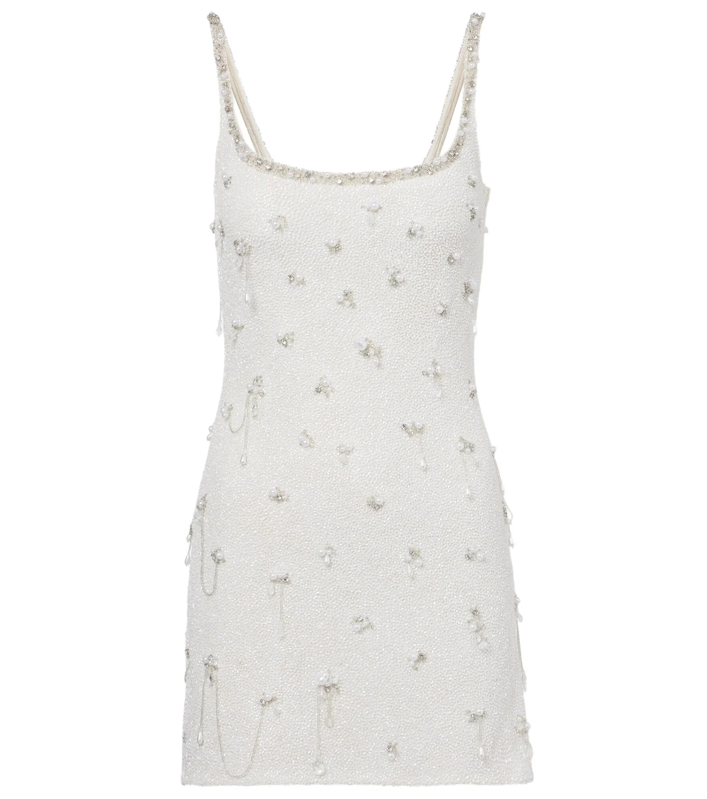 Droplet embellished beaded minidress