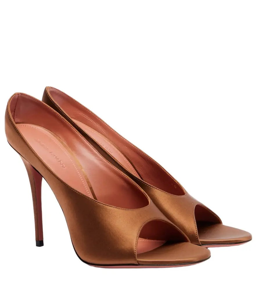 Amina Muaddi Anok 105 satin mules | Image 1 Amina Muaddi Anok 105 satin mules | Image 1