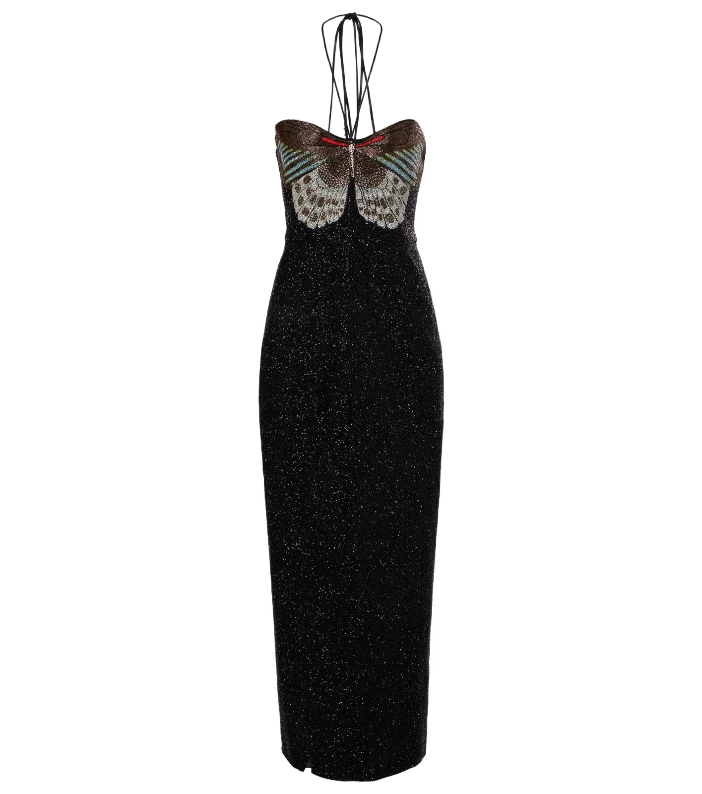 Mariposa embellished halterneck gown