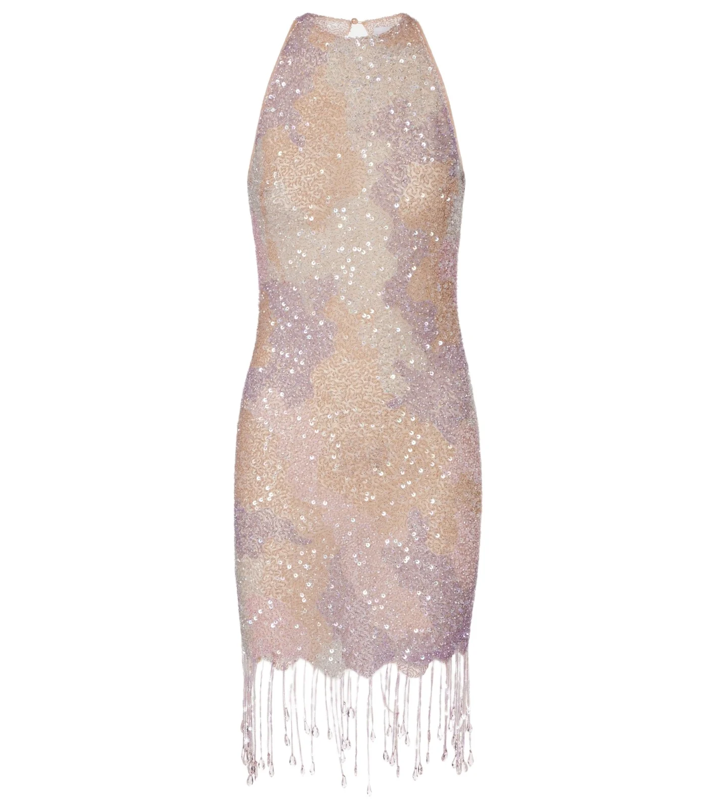 Clio Peppiatt Fringed sequined minidress