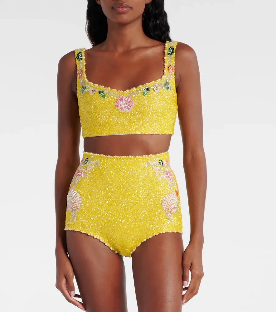 Clio Peppiatt Marina embellished crop top | Thumbnail 4