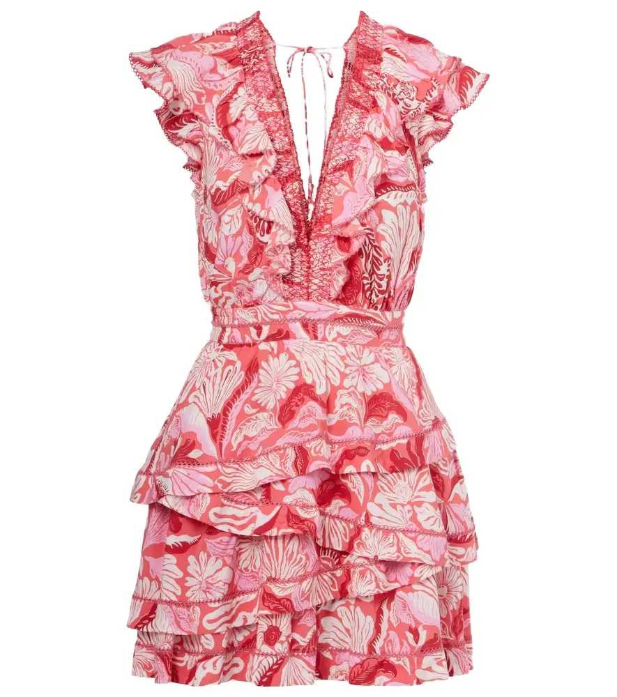 Poupette St Barth Carol floral satin minidress