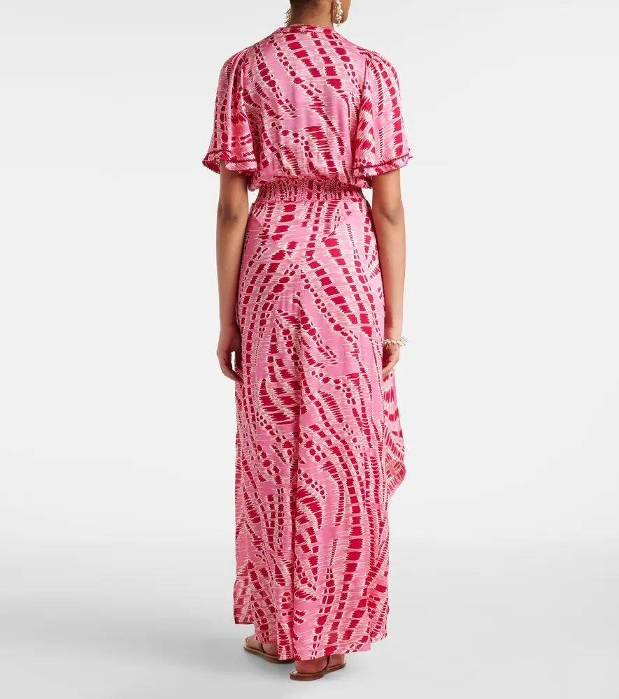 Poupette St Barth Mabelle printed satin midi dress | Thumbnail 4
