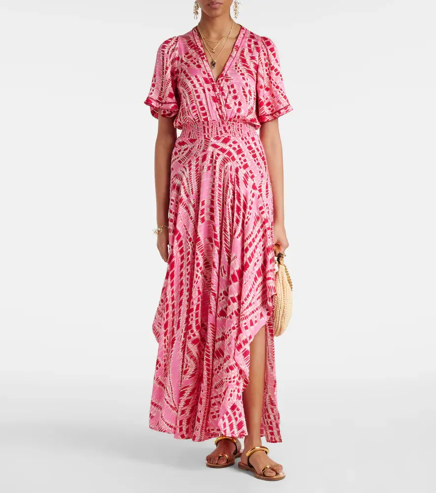 Poupette St Barth Mabelle printed satin midi dress | Thumbnail 5